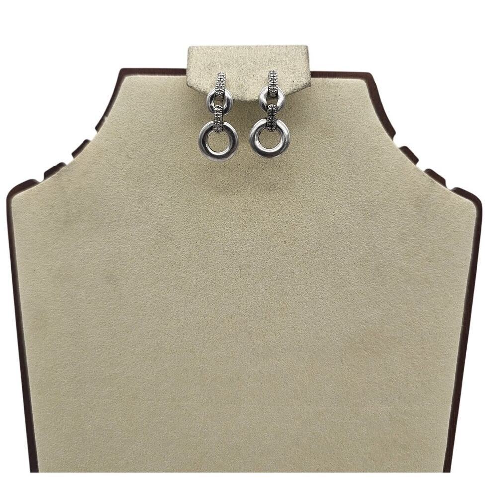 Ross Simons Sterling Silver 925 Interlocking Circle Dangle Earrings - Picture 4 of 8